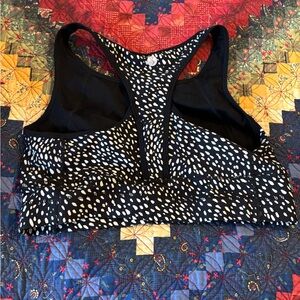 Black and White Patterned Sports Bra